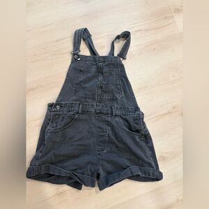We The Free Black Denim Shortalls